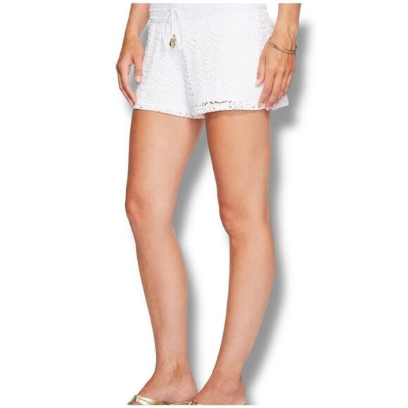 Lilly Pulitzer Claudette Shorts Women’s Size Extra Large XL Scalloped Shell Lace - Picture 1 of 9